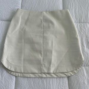 white leather skirt